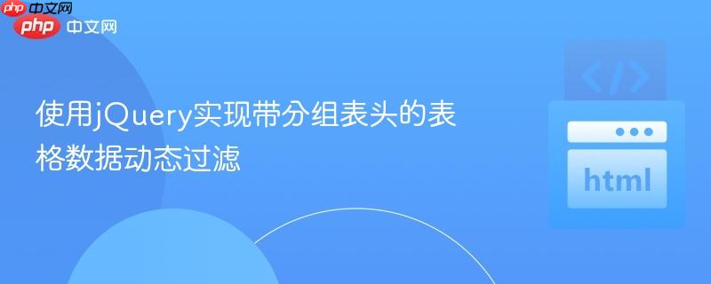 使用jQuery实现带分组表头的表格数据动态过滤