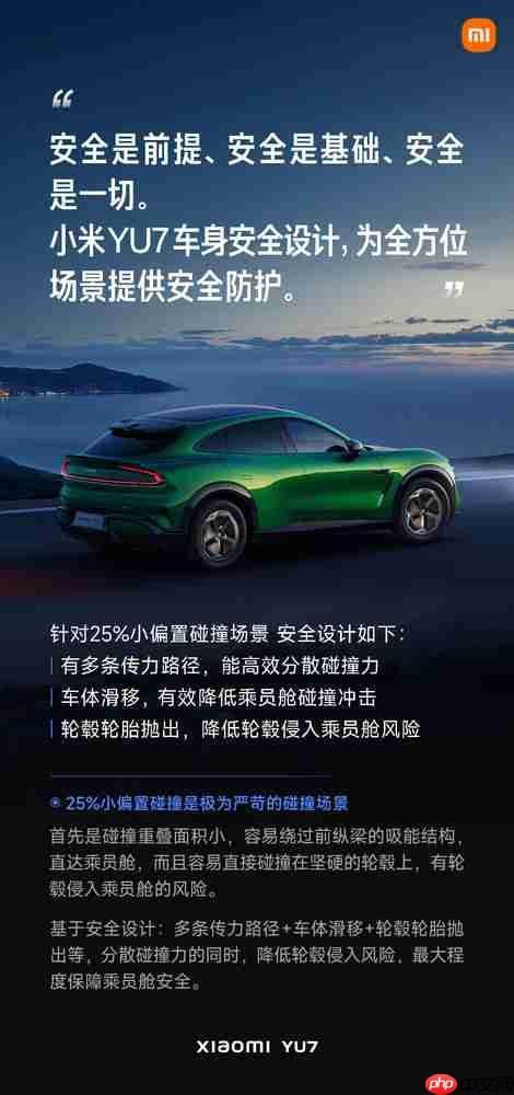小米汽车再次发文强调车身安全设计：有多种针对性设计