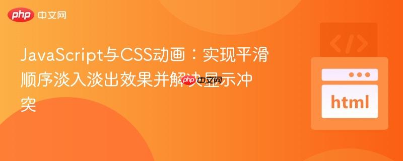 JavaScript与CSS动画：实现平滑顺序淡入淡出效果并解决显示冲突