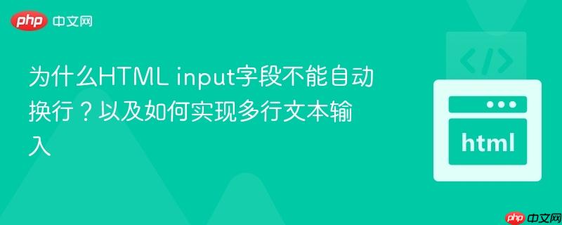 为什么HTML input字段不能自动换行？以及如何实现多行文本输入