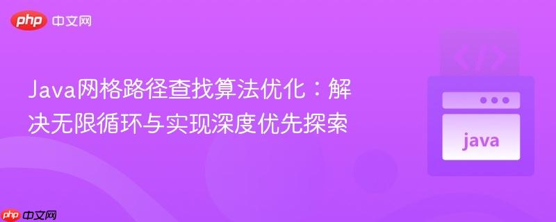 Java网格路径查找算法优化：解决无限循环与实现深度优先探索