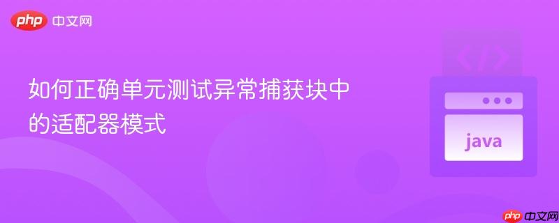 如何正确单元测试异常捕获块中的适配器模式