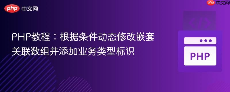 PHP教程：根据条件动态修改嵌套关联数组并添加业务类型标识