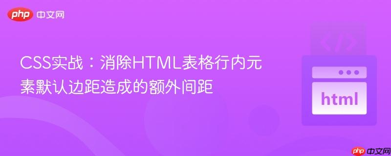 CSS实战：消除HTML表格行内元素默认边距造成的额外间距