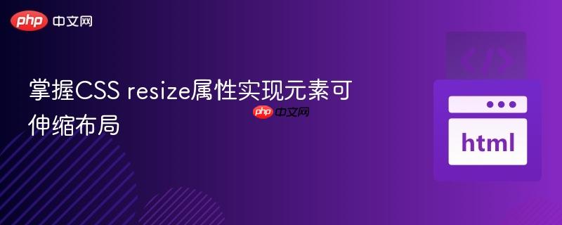 掌握CSS resize属性实现元素可伸缩布局