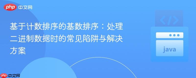 基于计数排序的基数排序：处理二进制数据时的常见陷阱与解决方案