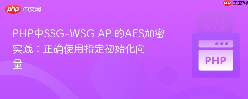 php中ssg-wsg api的aes加密实践：正确使用指定初始化向量
