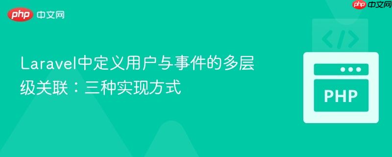 laravel中定义用户与事件的多层级关联：三种实现方式