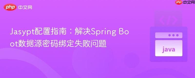 Jasypt配置指南：解决Spring Boot数据源密码绑定失败问题