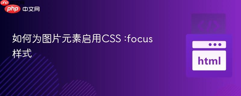 如何为图片元素启用CSS :focus样式