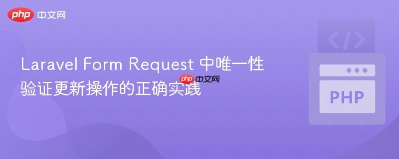 Laravel Form Request 中唯一性验证更新操作的正确实践