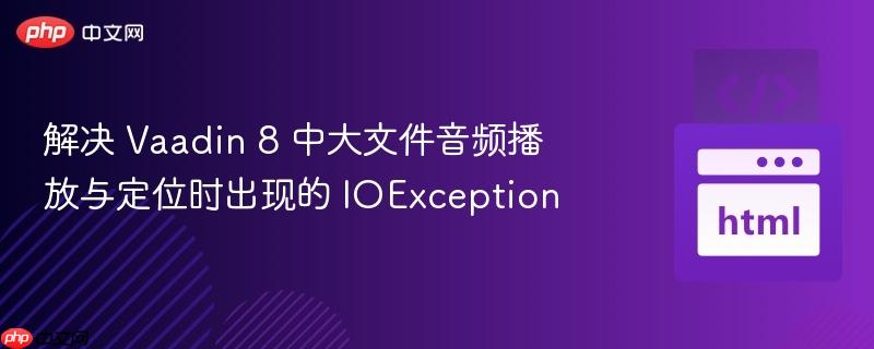 解决 Vaadin 8 中大文件音频播放与定位时出现的 IOException