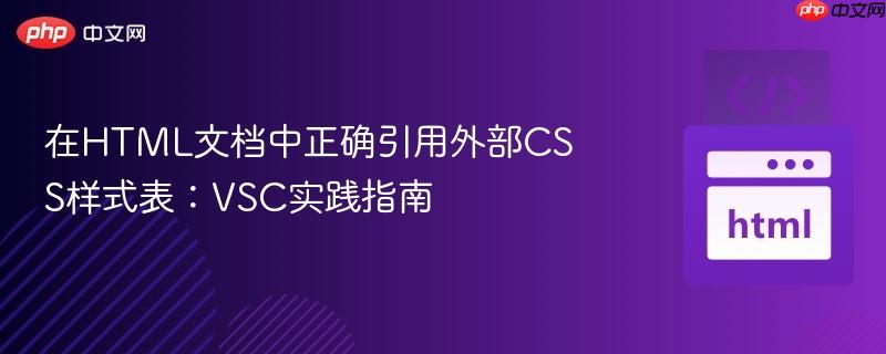 在HTML文档中正确引用外部CSS样式表：VSC实践指南