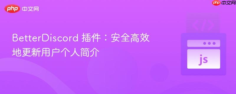 BetterDiscord 插件：安全高效地更新用户个人简介