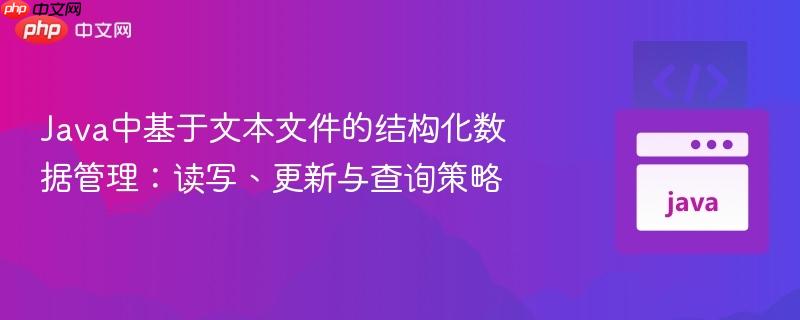 Java中基于文本文件的结构化数据管理：读写、更新与查询策略