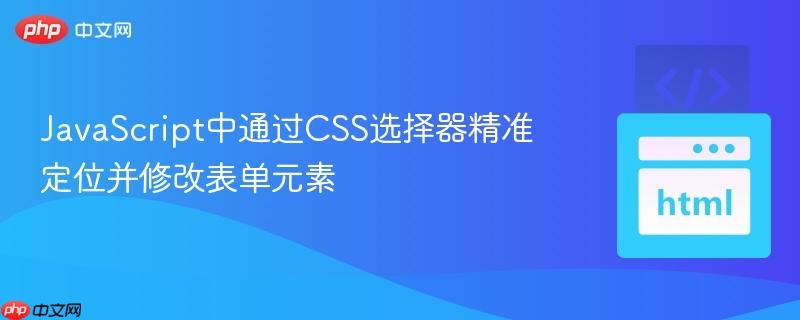 JavaScript中通过CSS选择器精准定位并修改表单元素