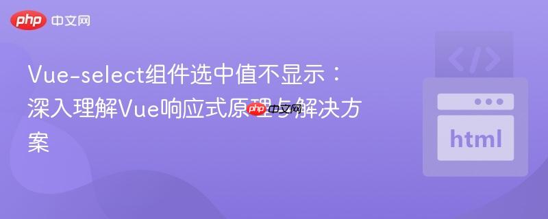 Vue-select组件选中值不显示：深入理解Vue响应式原理与解决方案