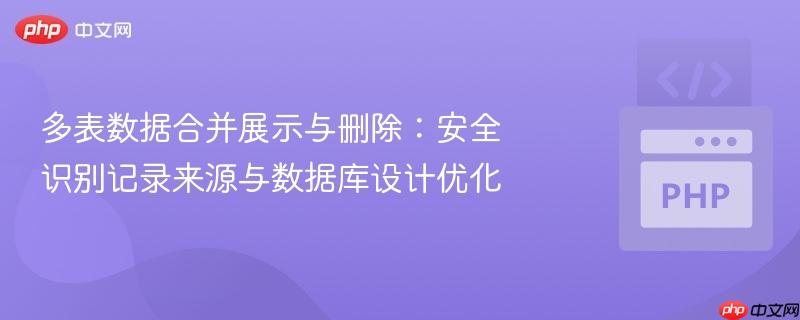 多表数据合并展示与删除：安全识别记录来源与数据库设计优化