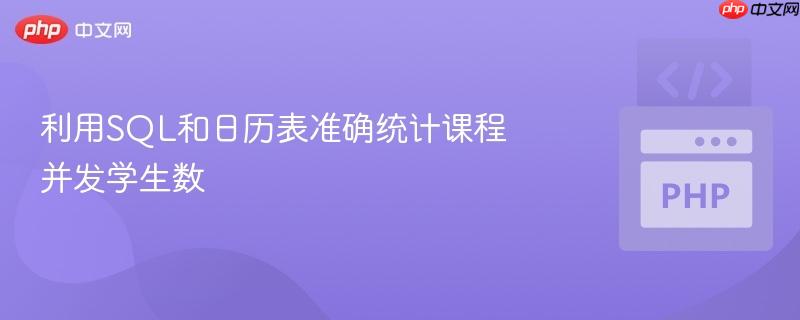 利用sql和日历表准确统计课程并发学生数