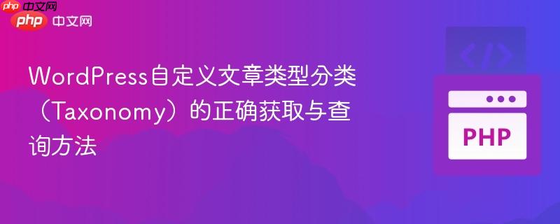 WordPress自定义文章类型分类（Taxonomy）的正确获取与查询方法