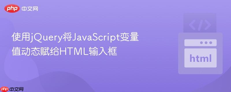 使用jQuery将JavaScript变量值动态赋给HTML输入框