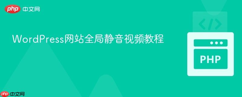 WordPress网站全局静音视频教程