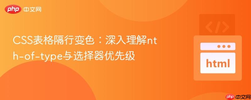 CSS表格隔行变色：深入理解nth-of-type与选择器优先级