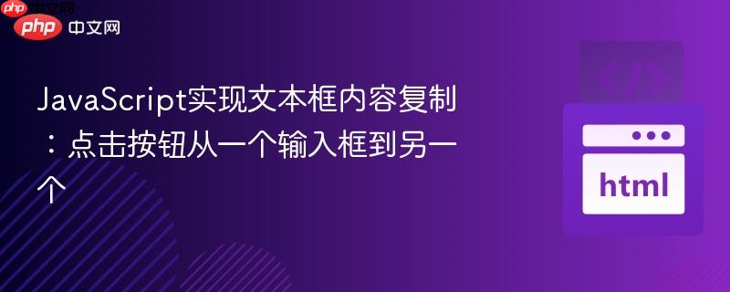 JavaScript实现文本框内容复制：点击按钮从一个输入框到另一个