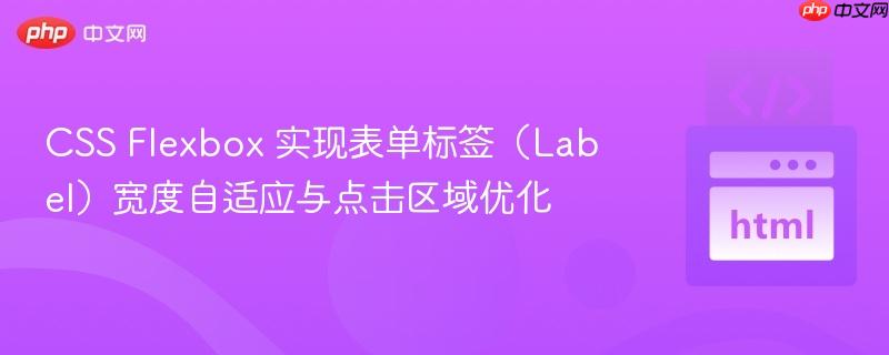 CSS Flexbox 实现表单标签（Label）宽度自适应与点击区域优化