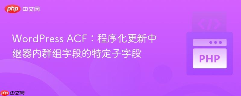 WordPress ACF：程序化更新中继器内群组字段的特定子字段