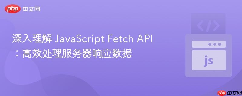 深入理解 JavaScript Fetch API：高效处理服务器响应数据