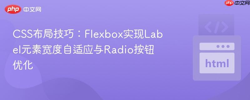 CSS布局技巧：Flexbox实现Label元素宽度自适应与Radio按钮优化