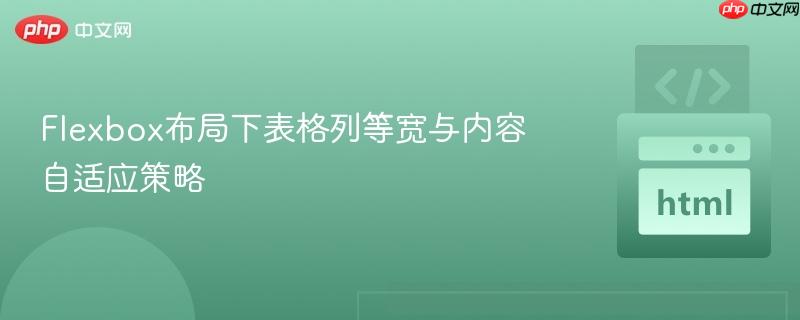 Flexbox布局下表格列等宽与内容自适应策略