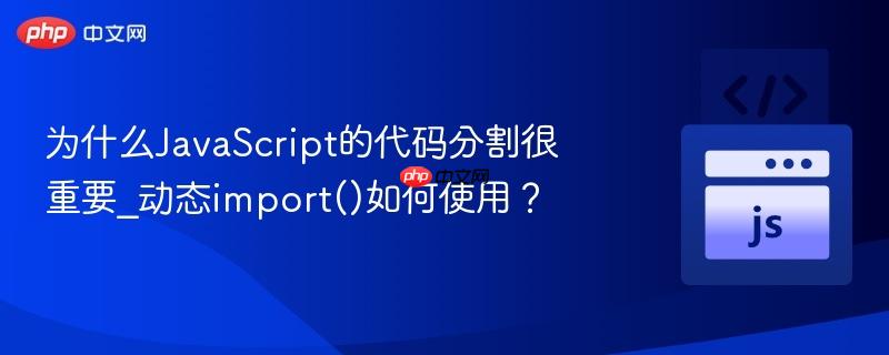 为什么JavaScript的代码分割很重要_动态import()如何使用？