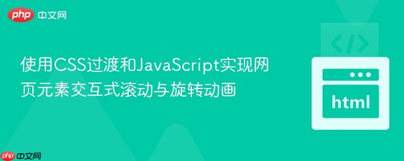 使用CSS过渡和JavaScript实现网页元素交互式滚动与旋转动画