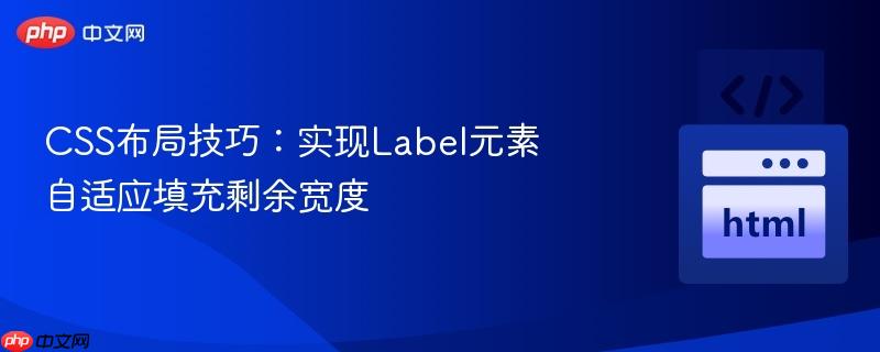 CSS布局技巧：实现Label元素自适应填充剩余宽度