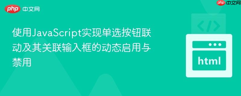 使用JavaScript实现单选按钮联动及其关联输入框的动态启用与禁用