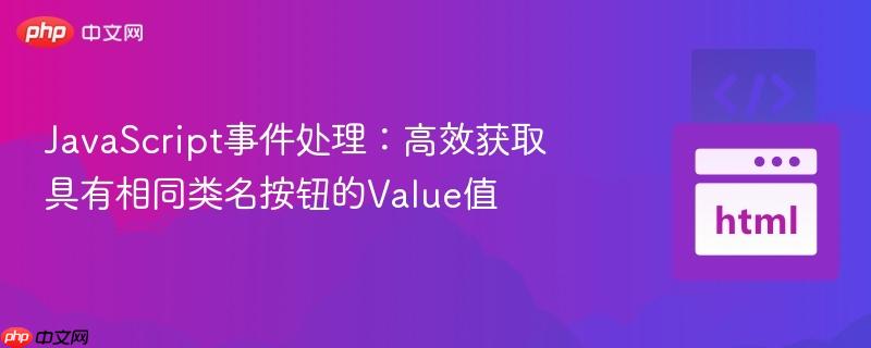 JavaScript事件处理：高效获取具有相同类名按钮的Value值