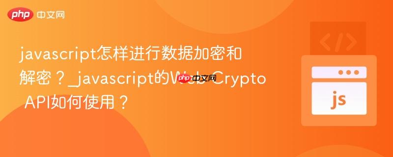 javascript怎样进行数据加密和解密？_javascript的Web Crypto API如何使用？