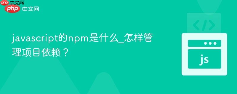 javascript的npm是什么_怎样管理项目依赖？