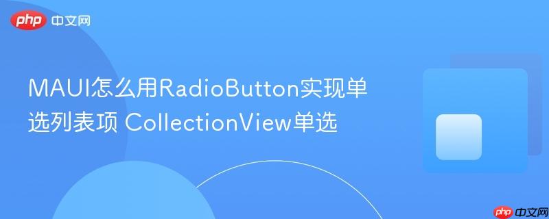 MAUI怎么用RadioButton实现单选列表项 CollectionView单选