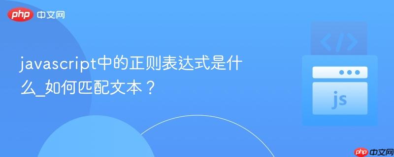 javascript中的正则表达式是什么_如何匹配文本？