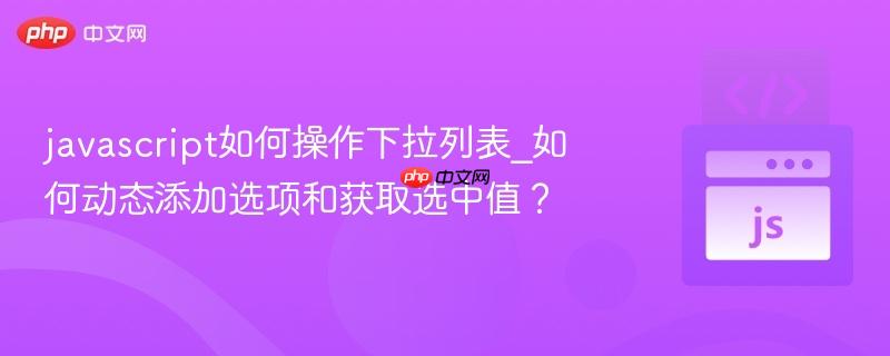 javascript如何操作下拉列表_如何动态添加选项和获取选中值？