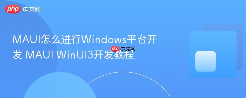 MAUI怎么进行Windows平台开发 MAUI WinUI3开发教程