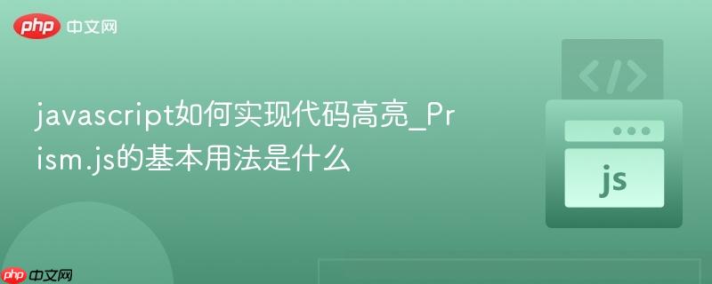javascript如何实现代码高亮_Prism.js的基本用法是什么