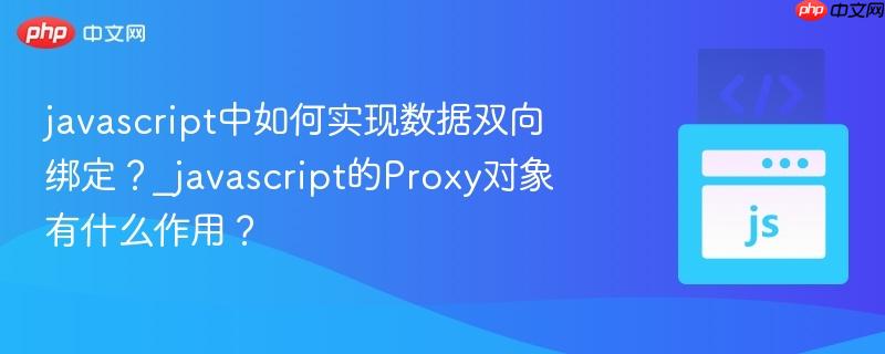 javascript中如何实现数据双向绑定？_javascript的Proxy对象有什么作用？