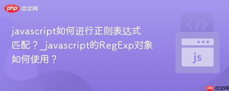 javascript如何进行正则表达式匹配？_javascript的RegExp对象如何使用？