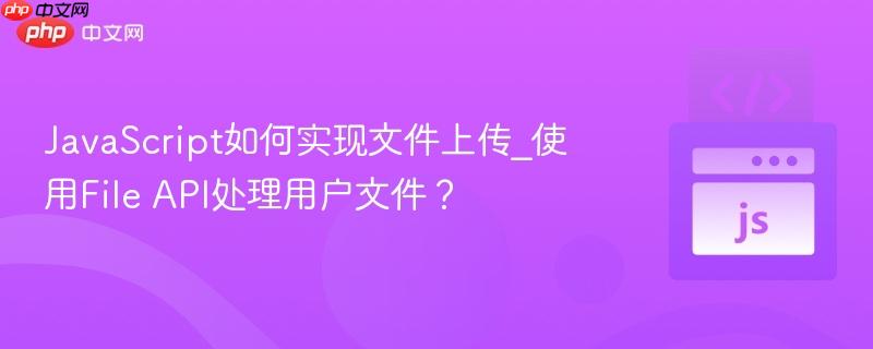 JavaScript如何实现文件上传_使用File API处理用户文件？