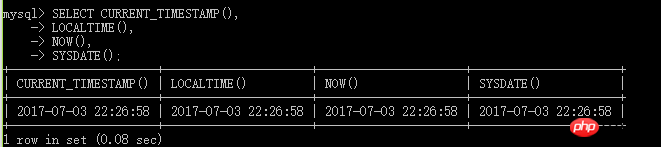 MySQL中常用日期时间函数有哪些