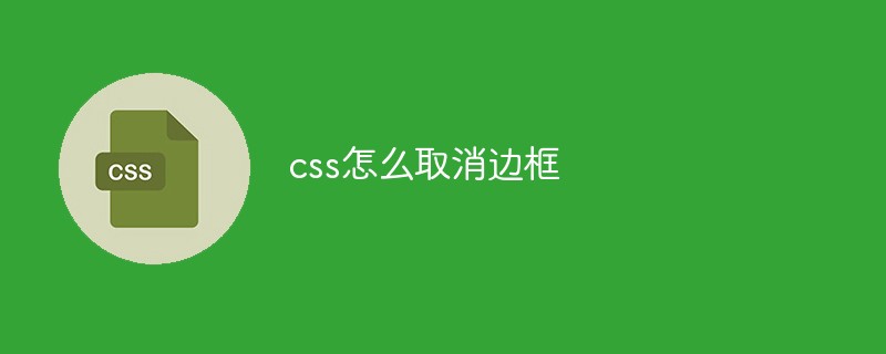 css怎么取消边框